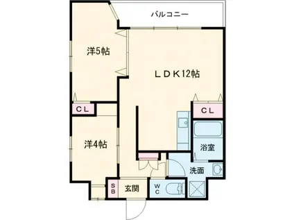 THE GRANDE HILLS(2LDK/5階)の間取り写真