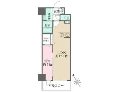エヌ-フラッツ横浜関内2(1LDK/7階)の間取り写真