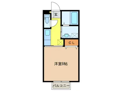 エクセレントII(1K/1階)の間取り写真