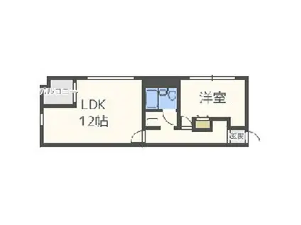 カサパラシオン植物園(1LDK/3階)の間取り写真