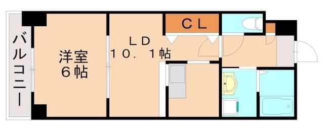 MEDIO21(1LDK/3階)の間取り写真