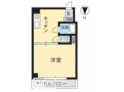 ユソウビル(1K/4階)の間取り写真