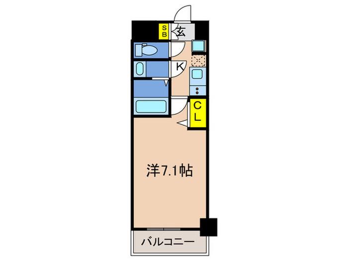 レジデンス神戸大倉山グルーブ(1K/2階)の間取り写真