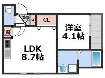 CASA ACVANCEIII(1LDK/3階)の間取り写真