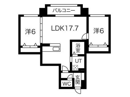 ジュビリー平岸(2LDK/10階)の間取り写真