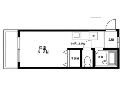 アムール湘南(ワンルーム/2階)の間取り写真