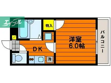 メゾン・ド・ベル・プレII号館(1K/2階)の間取り写真