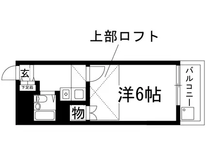 スカイポート伊丹(1K/1階)の間取り写真