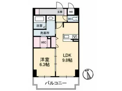 LA MONTAGUNE (1LDK/2階)の間取り写真