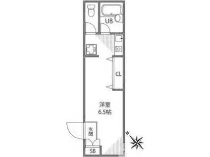 TKハイム(ワンルーム/2階)の間取り写真