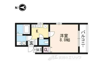 チコーベルメゾン東山(1K/3階)の間取り写真