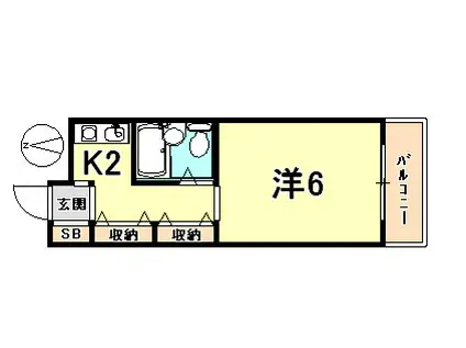 アーバンヴィレッジ武庫之荘(1K/3階)の間取り写真