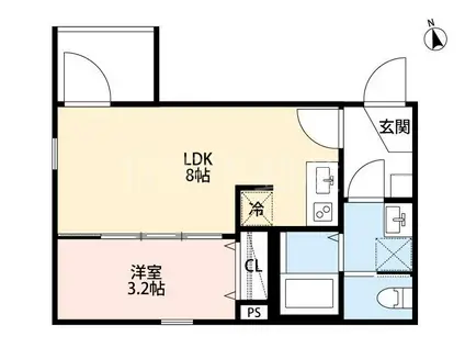 THE GRACE千葉(1LDK/2階)の間取り写真