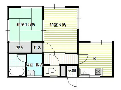 静山荘(2K/1階)の間取り写真