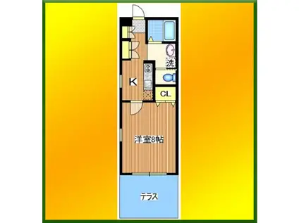 パークイースト(1K/2階)の間取り写真