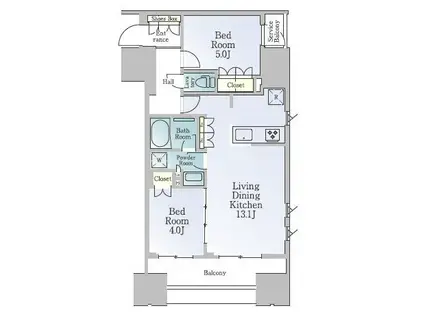 ルフォンブランシェ品川南大井(2LDK/11階)の間取り写真