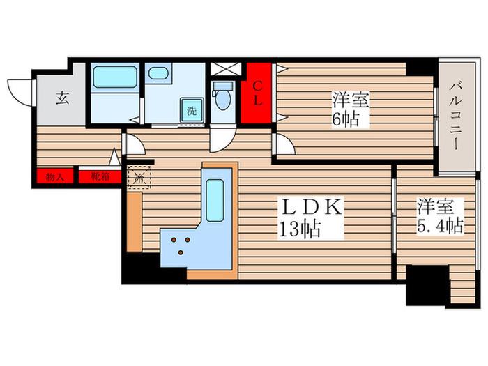 グリーンホームズII(2LDK/2階)の間取り写真