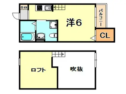 MARVEL垂水山手(ワンルーム/2階)の間取り写真