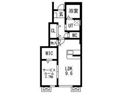 レジデンスII (1LDK/1階)の間取り写真