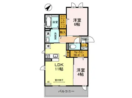 グランシャリオ(2LDK/2階)の間取り写真