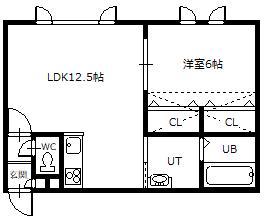 ITスマイル(1LDK/2階)の間取り写真