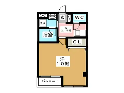 カーザカリーノ(1K/3階)の間取り写真