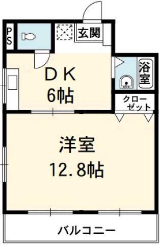 ププレ富田橋(1DK/2階)の間取り写真