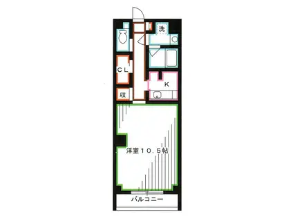 ドゥーエ武蔵小金井(1K/1階)の間取り写真