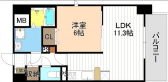 ベルデュールIII(1LDK/7階)の間取り写真