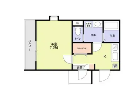 フォレストウエスト(1K/2階)の間取り写真