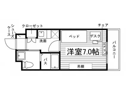 学生会館リバーテラス仙台支倉(1K/10階)の間取り写真