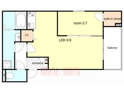 ジーメゾン神戸ヴェルデ(1LDK/2階)の間取り写真