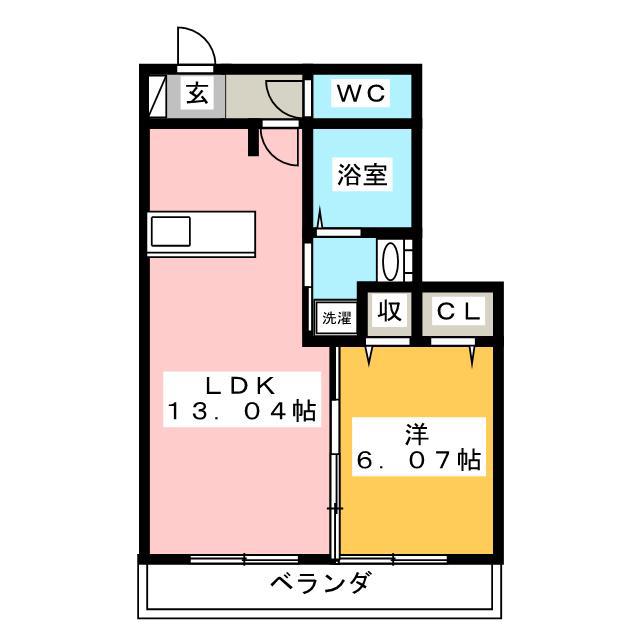 サンリット宮竹(1LDK/2階)の間取り写真