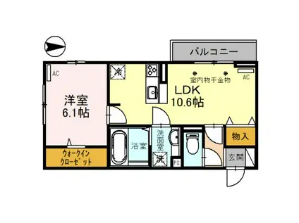 レフィーノ(1LDK/3階)の間取り写真
