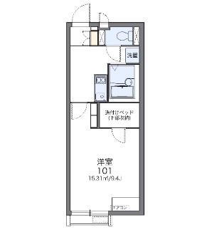 レオネクストサンベスト(1K/1階)の間取り写真