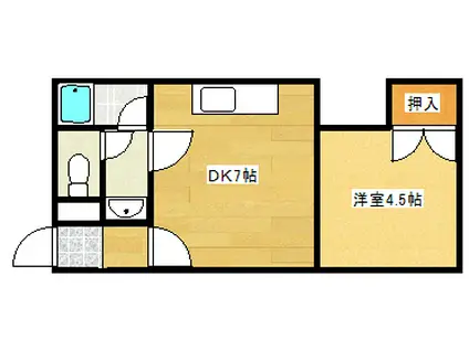 コートモンテンベール(1DK/3階)の間取り写真