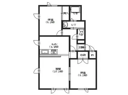 コンフォース・桜(2LDK/1階)の間取り写真
