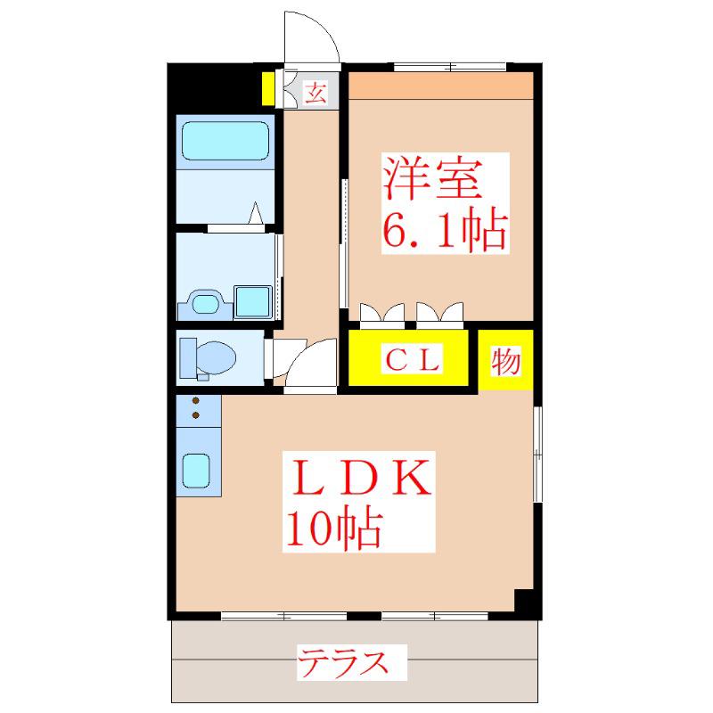スモールガーデン巧(1LDK/1階)の間取り写真