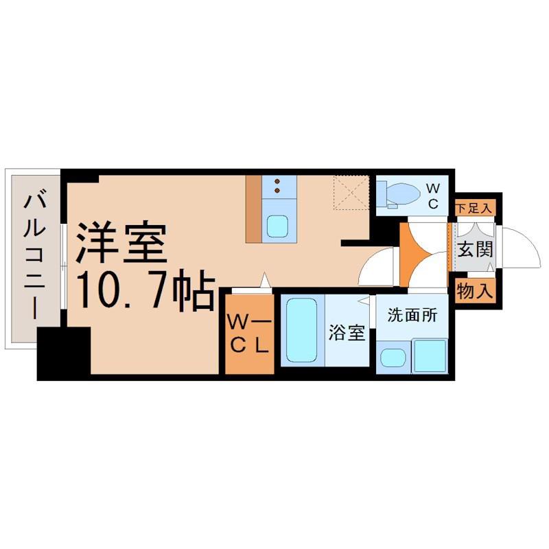 プレサンス池下トレス(ワンルーム/13階)の間取り写真
