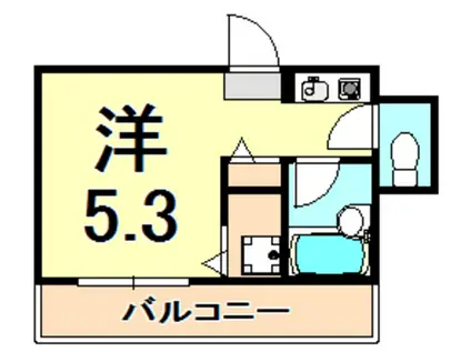 ブランシュ甲東園(ワンルーム/2階)の間取り写真