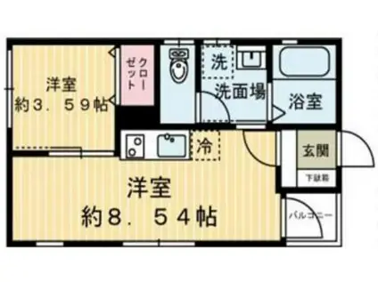 PHOENIX XA(1LDK/2階)の間取り写真