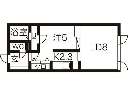ポーザタウン当別NO-1(1LDK/2階)の間取り写真