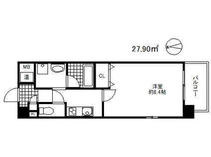 ル・プルミエ(1K/1階)の間取り写真