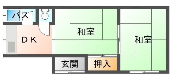 なごみコーポ(2DK/2階)の間取り写真