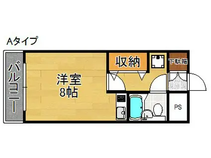 朝日プラザ岸里パサージュ(ワンルーム/4階)の間取り写真