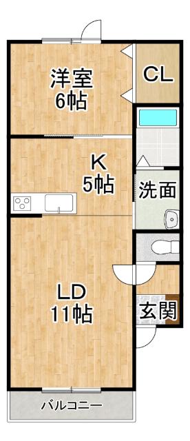 CASACHIC(1LDK/1階)の間取り写真