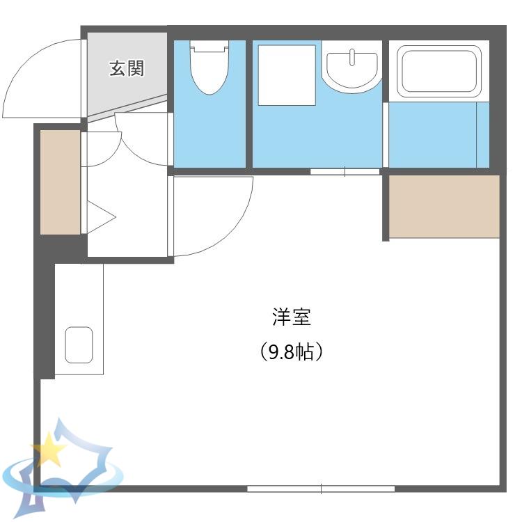 COFFRET西町北(ワンルーム/3階)の間取り写真