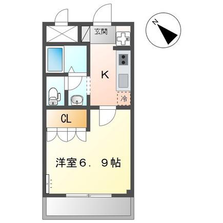 エスポワールK(1K/2階)の間取り写真