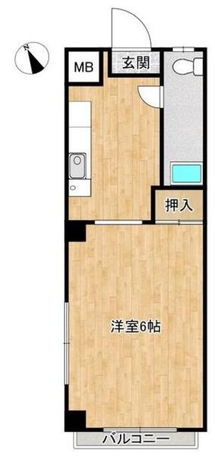 セーヌハイツ(1K/2階)の間取り写真