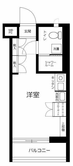 サポーレ阿佐谷(ワンルーム/2階)の間取り写真